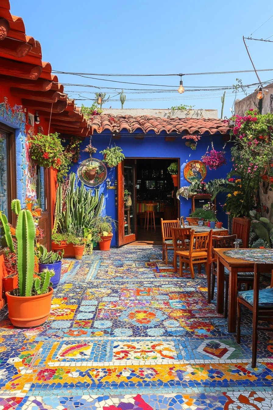 11. Vibrant Mexican mosaic flooring
