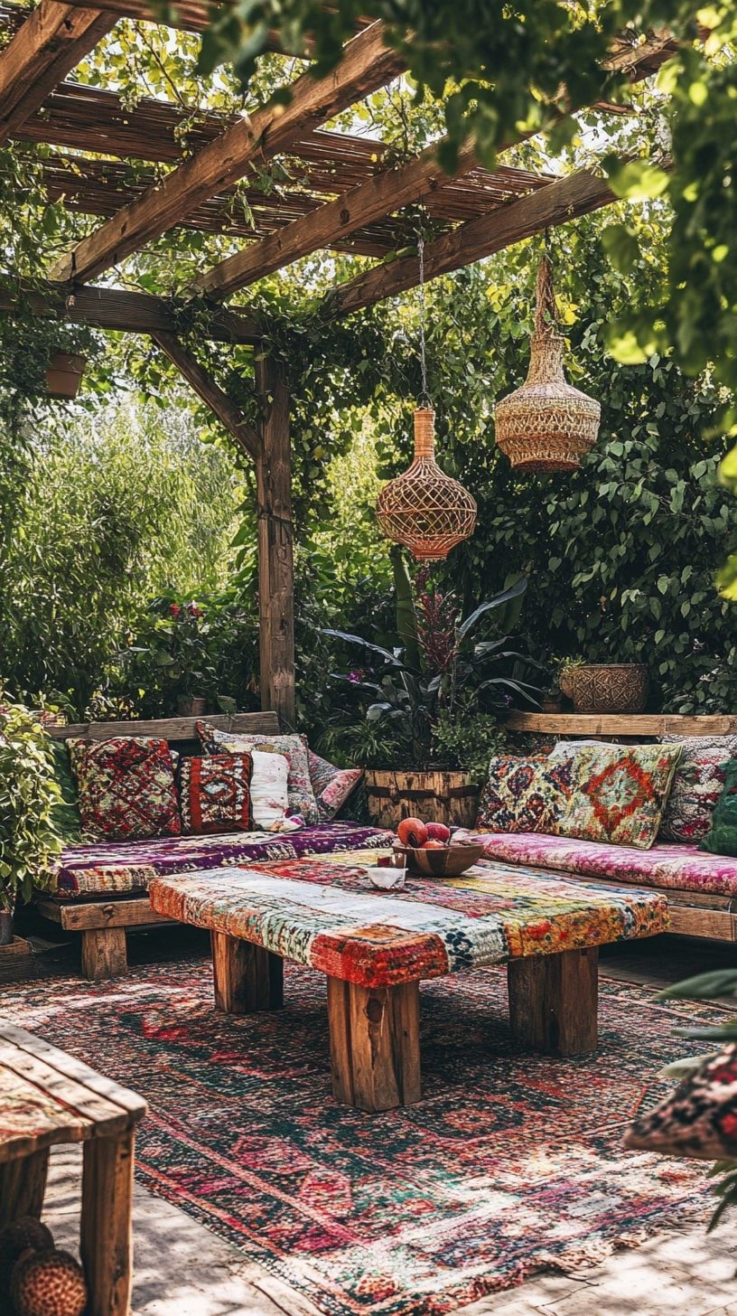 7. Boho-Chic Pergola