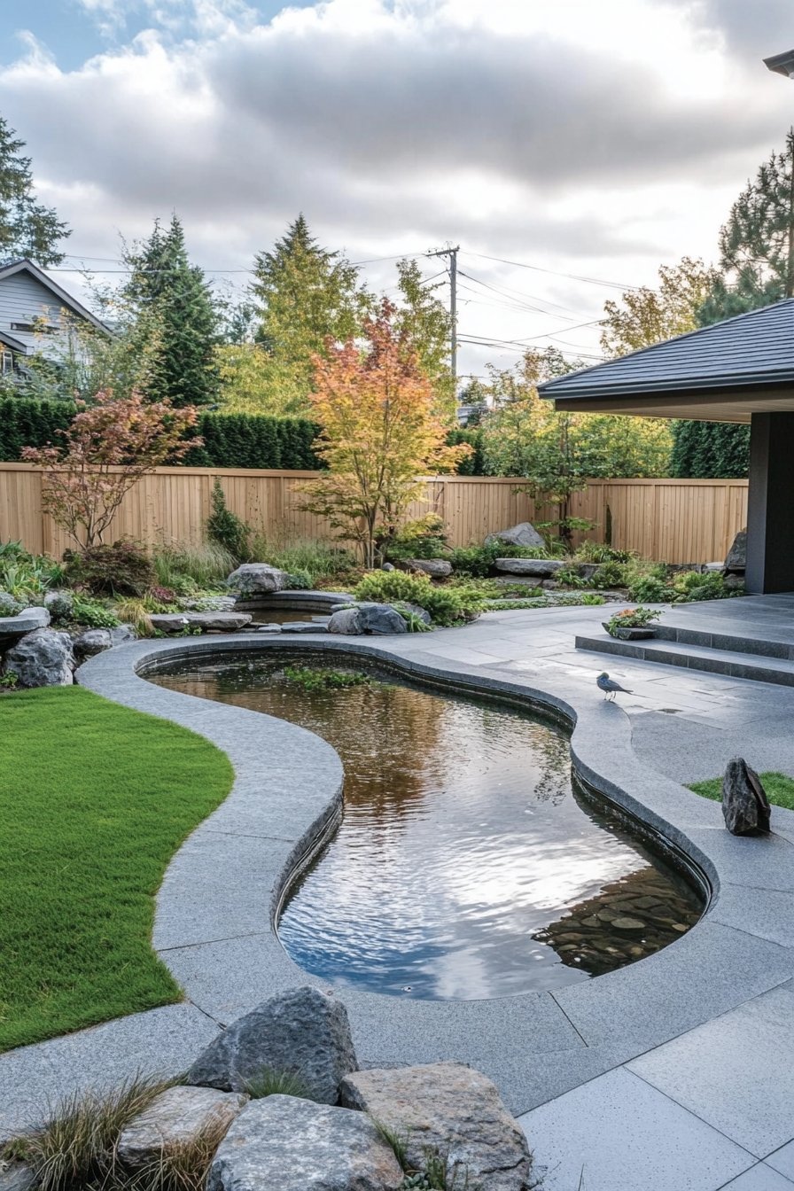 Water Feature to Your Modern Front Yard