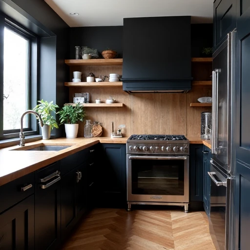 13. Black & Wood Bold Rustic