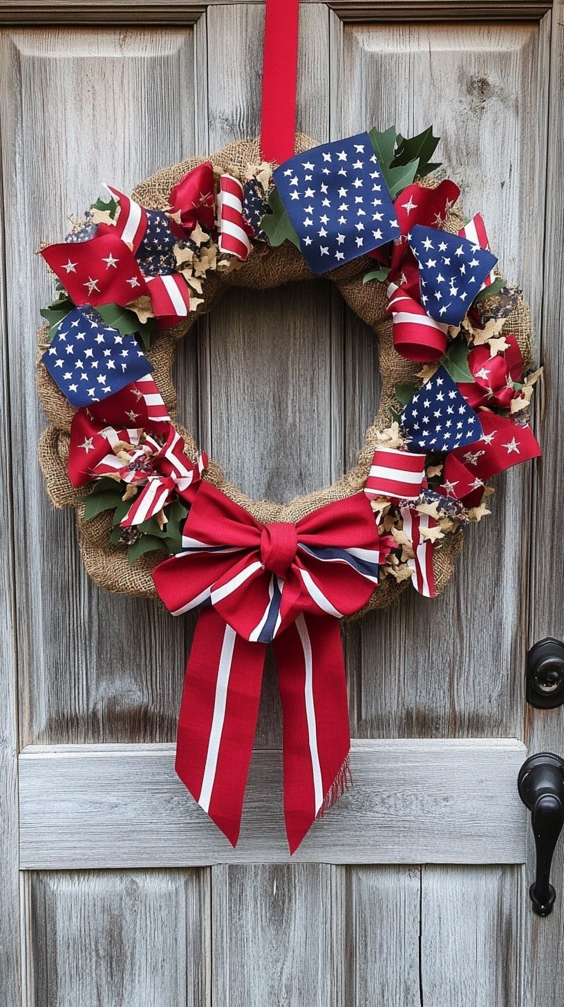 Festive DIY Wreath with Mini Flags