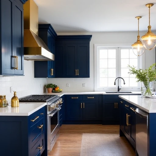 Navy Blue & Brass Bold and Elegant
