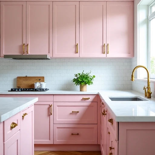 Pastel Pink Kitchen Cabinets