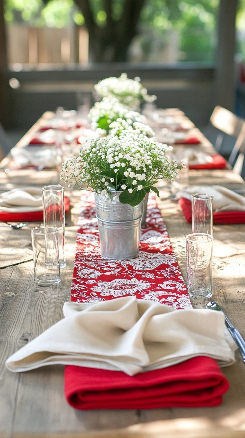 Red, White & Blue Bandana Table Runner