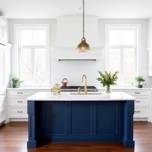11. White with a Navy Island: Subtle Statement