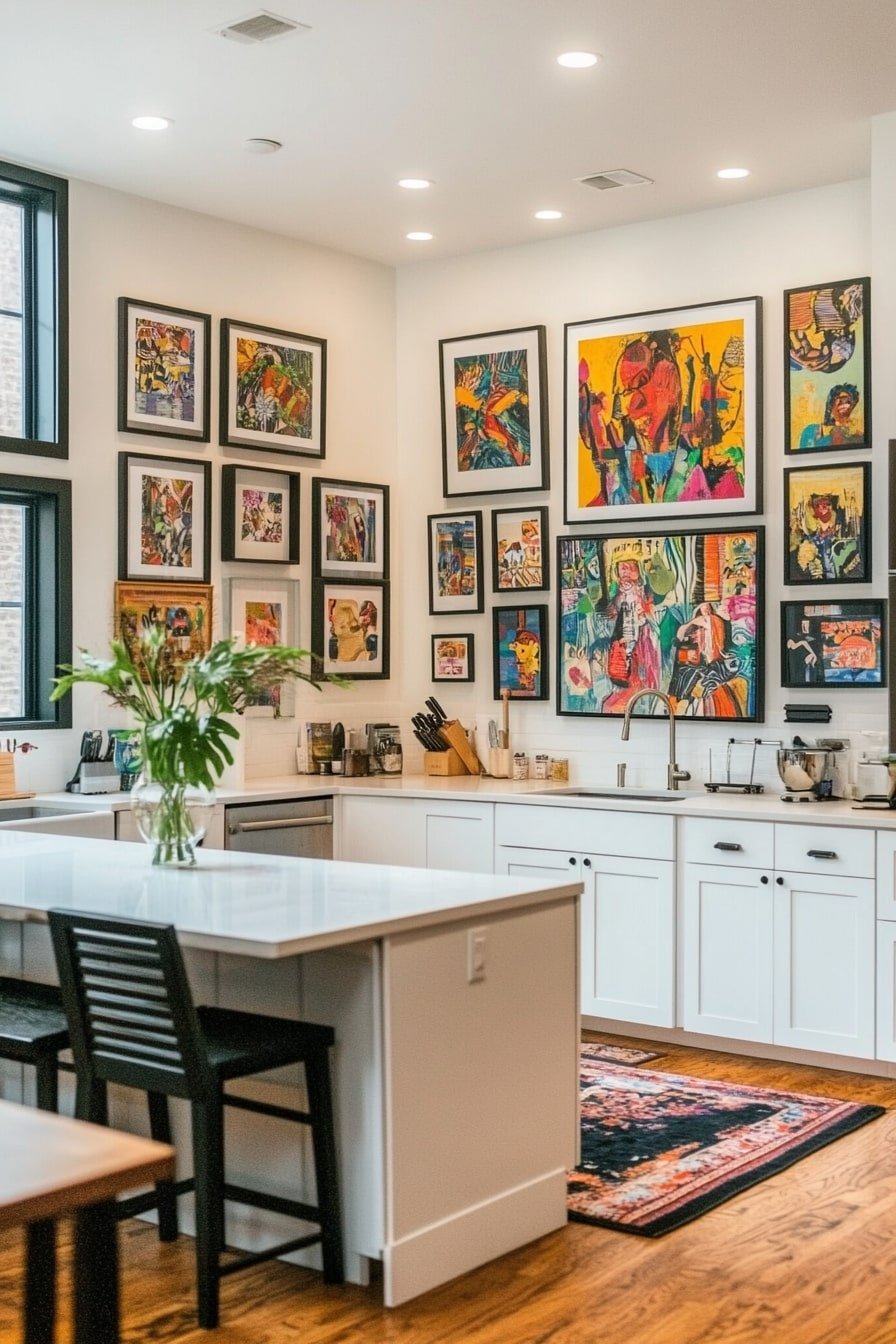 Gallery Wall Above Kitchen Countertops